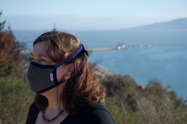 Woman wearing a Nimbus mask